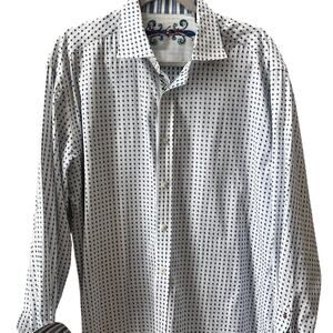 Robert Graham Knowledge Wisdom Truth Mens XL White Geometric Button Down Shirt